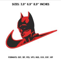 batman embroidery design file/ batman anime embroidery design/ machine design pes dst. nike swoosh batman embroidery