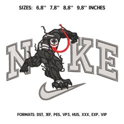 venom embroidery design file/ marvel anime embroidery design/ machine design pes dst. nike letter black venom embroidery