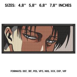 levi ackerman eyes embroidery design file, attack on titan anime embroidery design, machine embroidery pattern, anime pe