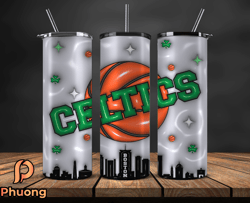 3d inflated boston celtics basketball team, basketball design,nba teams,nba sports,nba tumbler wrap,nba ds-05