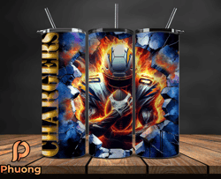 los angeles chargers cracked holetumbler wraps, , nfl logo,, nfl sports, nfl design png, design by phuong store  09