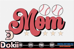 mom – retro baseball svg design 273