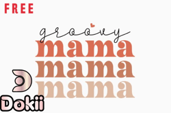 free groovy mama, mother day png, mother day png retro mothers day design 321