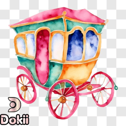 vintage horse drawn carriage with ornate decorations png design 152