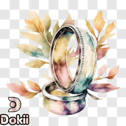 symbolize love and commitment with wedding rings on watercolor background png design 199