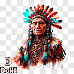 portrait of a native american man png design 213