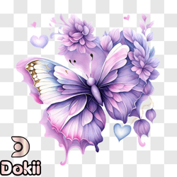 beautiful purple butterfly with delicate wings png design 217