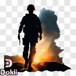 soldier silhouette at sunset png218 design 220