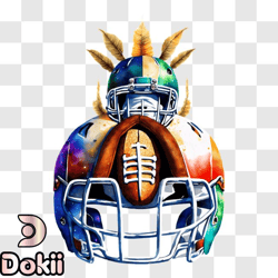 stylish football helmet with unique eagle design png design 292