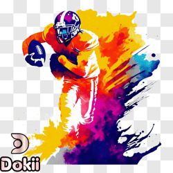 colorful football player running with ball png design 295
