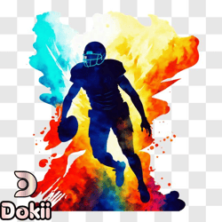 football player silhouette with ball in hand png design 297