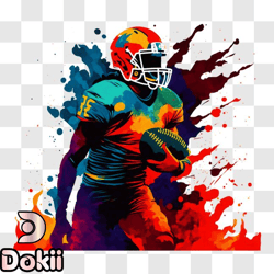 colorful american football player in action png design 299