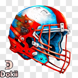 well worn american football helmet with team logo png design 300