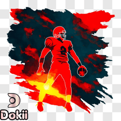 glowing american football player in fiery sky png design 303