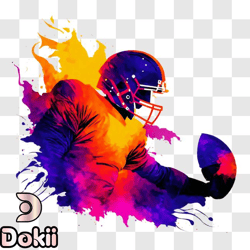 colorful football player with ball png design 304