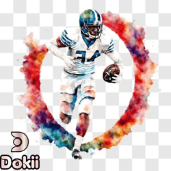 detroit lions football player watercolor painting png design 308