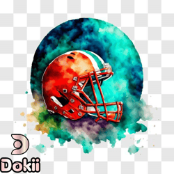 colorful miami dolphins football helmet png design 310