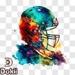 colorful football helmet artwork png design 317