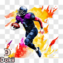 passionate football player with burning determination png design 326