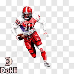 football player running with ball png design 329