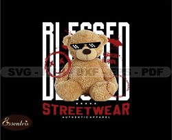 teddy bear stretwear, teddy bear tshirt design, streetwear teddy bear png, urban, dtg, dtf 110