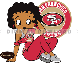 san francisco 49ers betty boop svg, nfl svg, girl sport svg, football svg download digital file 02