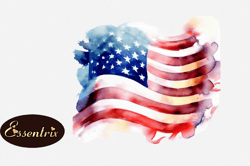 watercolor american flag. clipart png design 13
