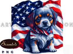 4th of july dog american flag design 03