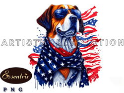 4th of july patriotic dog american flag design 05