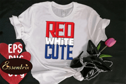 red white cute t-shirt design design 94
