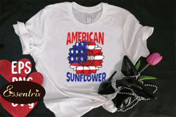 american sunflower t-shirt design design 110