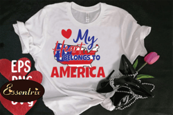 my heart belongs to america t-shirt design 113