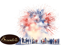 watercolor 4th of july celebration design 99