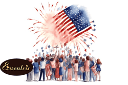 watercolor 4th of july celebration design 100