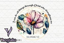 bible verse christian vintage flower png design 07