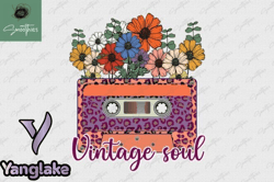 vintage soul flower retro cassette png design 26