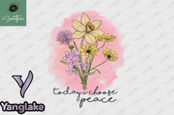 i choose peace vintage flower png design 43