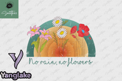 vintage flower no rain no flower png design 45