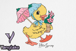 vintage easter little duck sublimation design 69