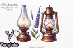 watercolor old rusty kerosene lamp design 90