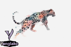 cute leopard watercolor clipart vol –14 design 94