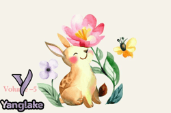 watercolor spring baby animal clipart design 96