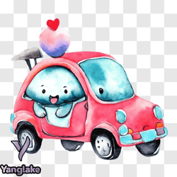 fun and playful pink car with ice cream cone png design 182