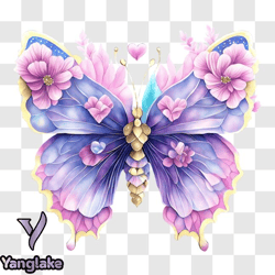 beautiful butterfly with pink and purple wings png design 189