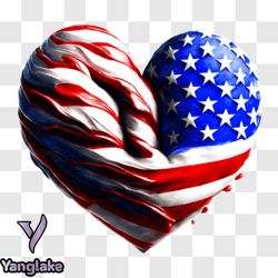 heart shaped american flag png design 203
