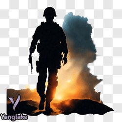 soldier silhouette at sunset png218 design 220