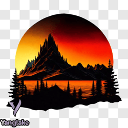 stunning sunset over majestic mountains png design 216