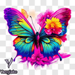 colorful butterfly in flight with vibrant wings png design 239