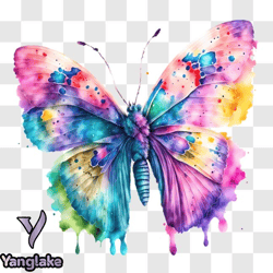 colorful butterfly with watercolor wings png design 245