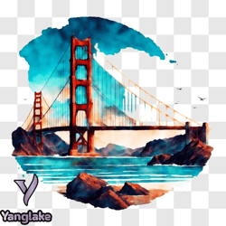 golden gate bridge   iconic landmark in san francisco png design 258